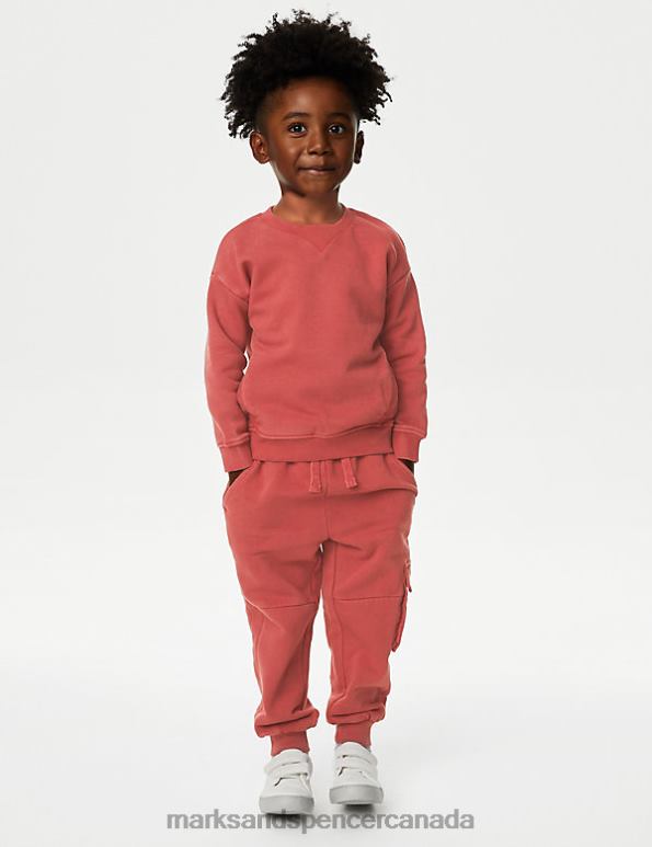 Marks and Spencer Canada - Kids Red Clothing Marks & Spencer 2pc Cotton Rich Sweatshirt & Joggers Outfit 20VTD8043