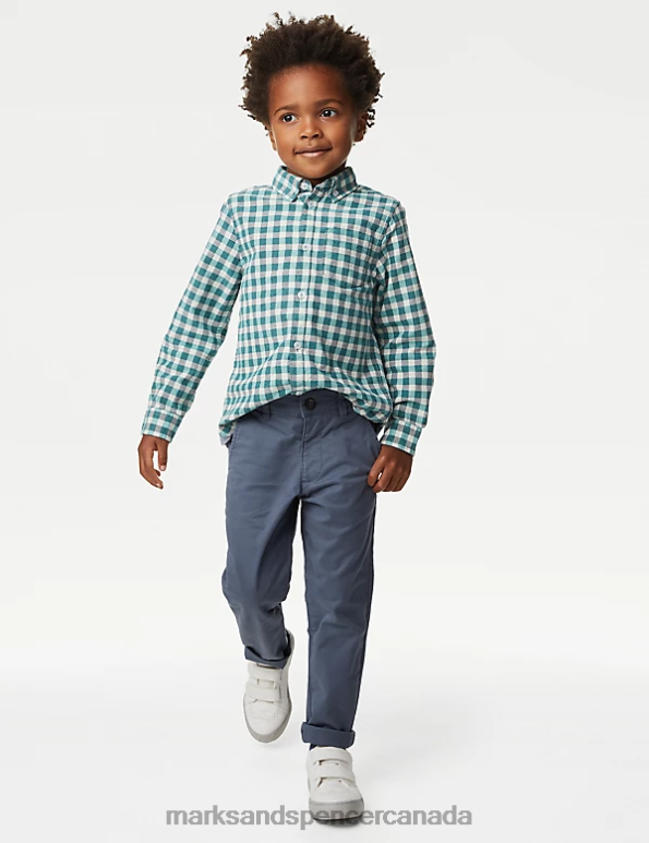 Kids Air Force Blue Clothing Marks & Spencer Cotton Rich Chinos 20VTD8228 - Marks and Spencer online