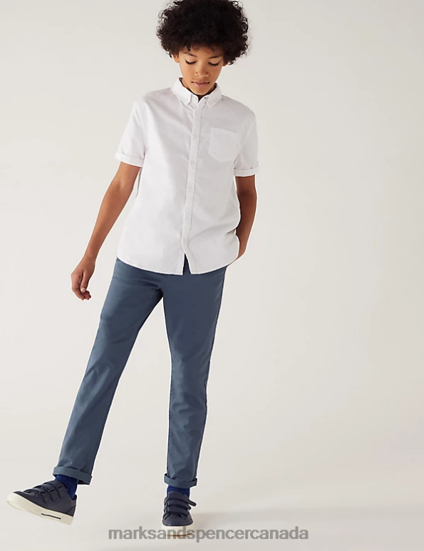 Kids Air Force Blue Clothing Marks & Spencer Cotton Rich Chinos 20VTD8287 - Marks and Spencer outlet