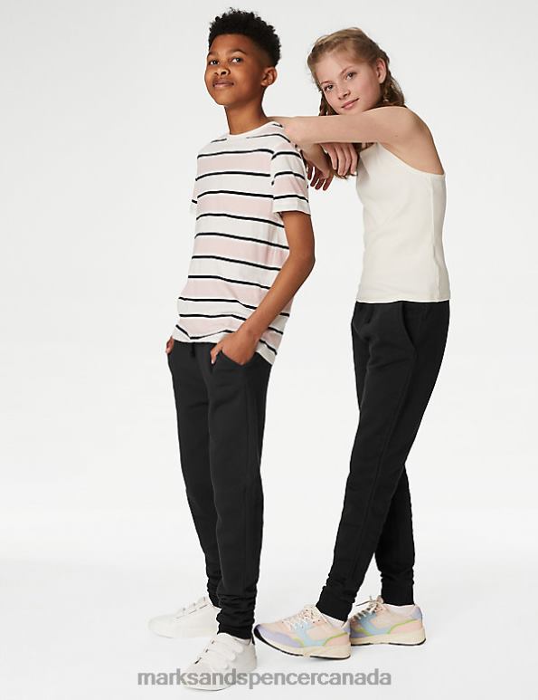 Kids Black Clothing Marks & Spencer Cotton Rich Joggers 20VTD8395 - Marks and Spencer online