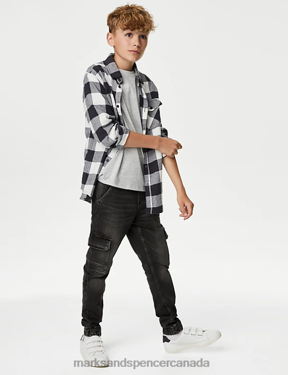 Kids Black Denim Clothing Marks & Spencer Regular Cotton Rich Jeans 20VTD7849 - Marks and Spencer Canada locations