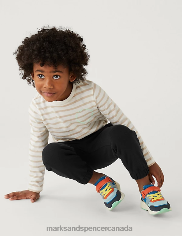 Marks and Spencer near me - Kids Black Mix Clothing Marks & Spencer Cotton Rich Draw Cord Joggers 20VTD8599