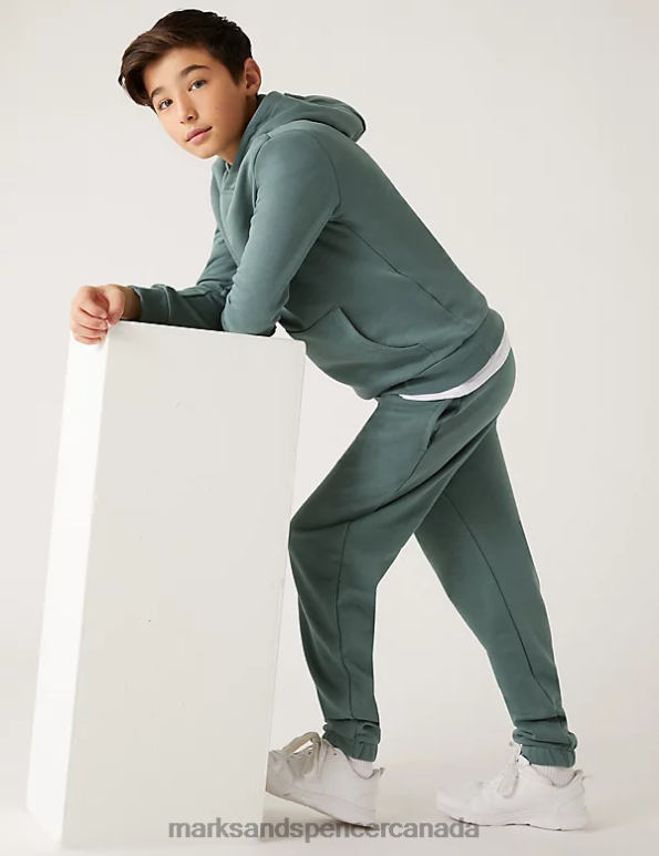 Kids Dark Sage Clothing Marks & Spencer Cotton Rich Joggers 20VTD8509 - Marks and Spencer Canada locations