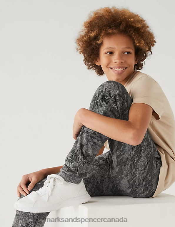 Marks and Spencer near me - Kids Grey Mix Clothing Marks & Spencer Cotton Rich Camouflage Joggers 20VTD8310