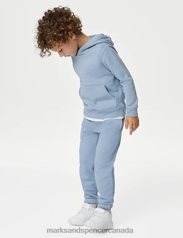 Kids Medium Blue Clothing Marks & Spencer Cotton Rich Joggers 20VTD8347 - Marks and Spencer outlet