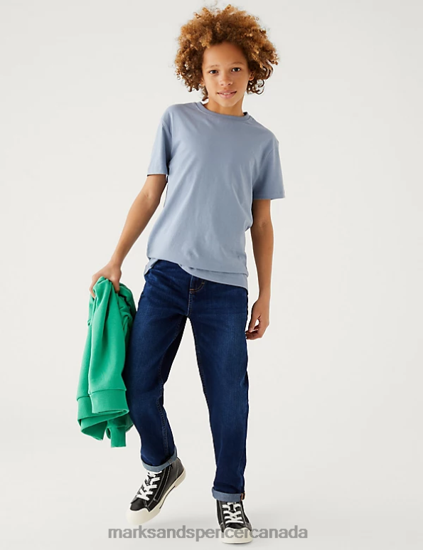 Kids Mid Blue Clothing Marks & Spencer Regular Organic Cotton Jean 20VTD8726 - Marks and Spencer Canada locations