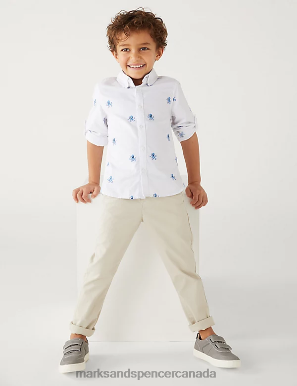 Marks and Spencer Canada - Kids Natural Clothing Marks & Spencer Cotton Rich Chinos 20VTD8225