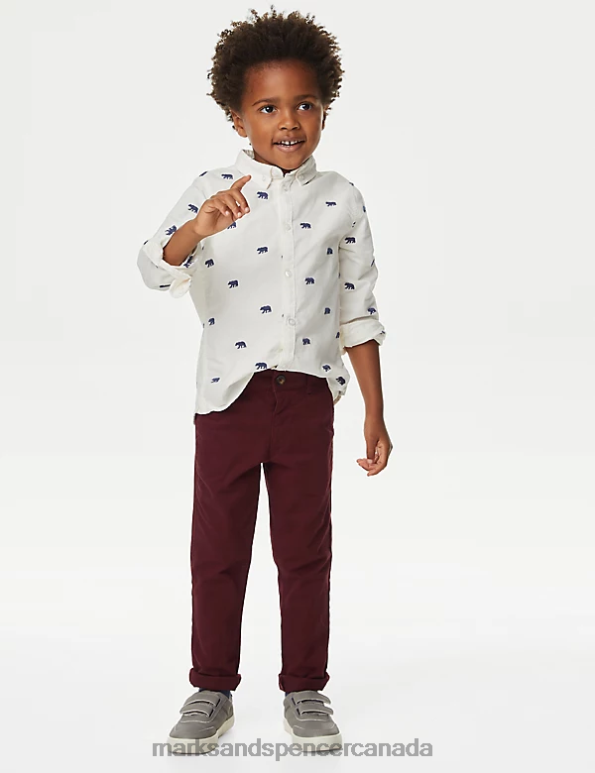 Marks and Spencer sale - Kids Red Clothing Marks & Spencer Cotton Rich Chinos 20VTD8227