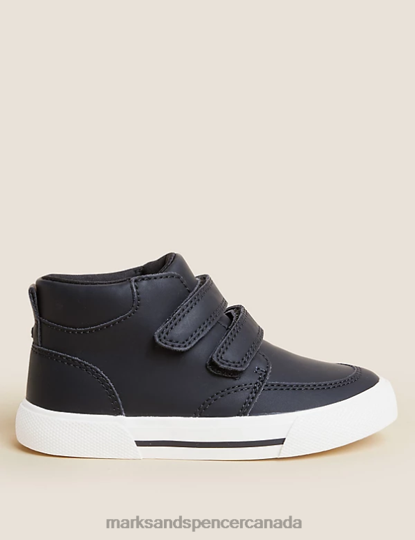 Marks and Spencer near me - Kids Black Footwear Marks & Spencer Freshfeet Riptape High Tops 20VTD8407