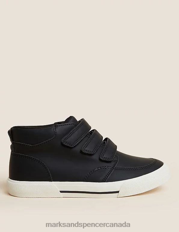 Marks and Spencer near me - Kids Black Footwear Marks & Spencer Freshfeet Riptape High Tops 20VTD8788