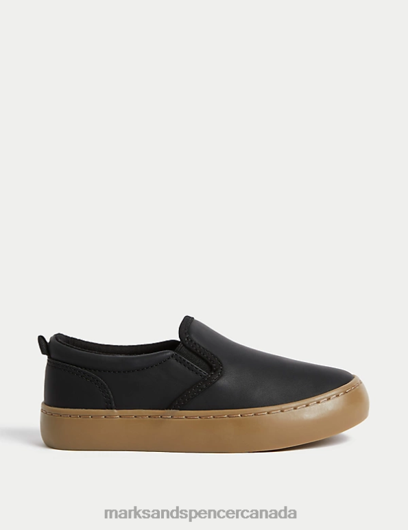 Kids Black Footwear Marks & Spencer Freshfeet Slip-on Shoes 20VTD8369 - Marks and Spencer Canada locations