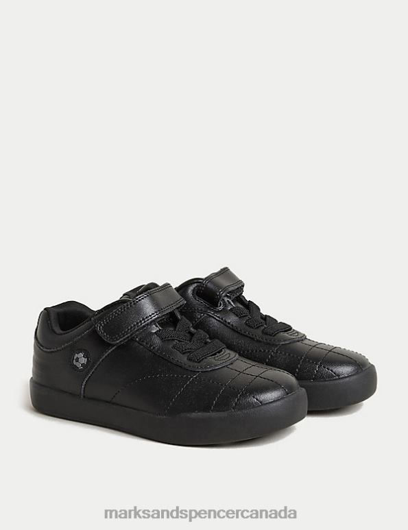 Marks and Spencer Canada - Kids Black Footwear Marks & Spencer Leather Football School Shoes 20VTD8558