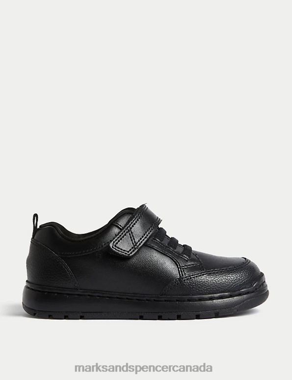 Kids Black Footwear Marks & Spencer Leather Riptape School Shoes 20VTD8508 - Marks and Spencer Canada locations