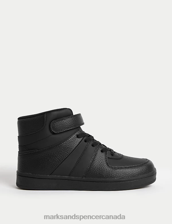 Kids Black Footwear Marks & Spencer Riptape High Top Trainers 20VTD8209 - Marks and Spencer Canada locations