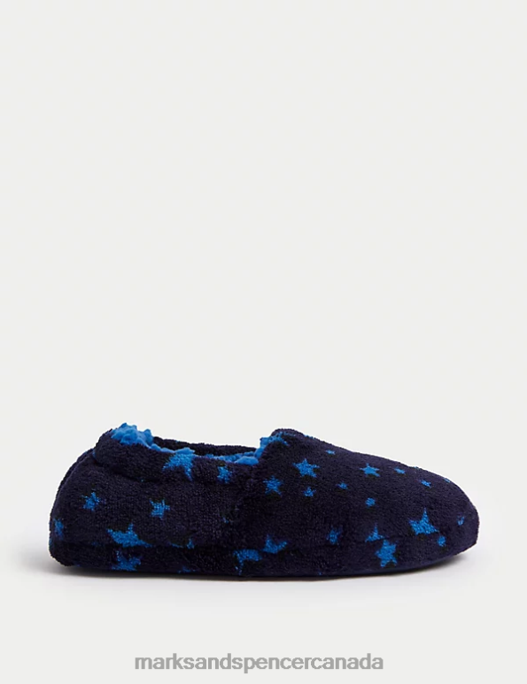 Marks and Spencer sale - Kids Blue Footwear Marks & Spencer Star Print Slippers 20VTD8461