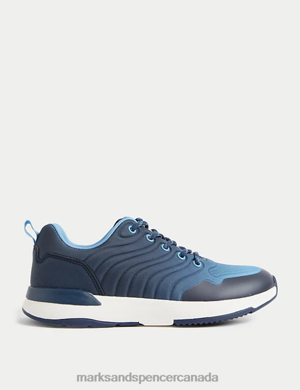 Marks and Spencer near me - Kids Blue Mix Footwear Marks & Spencer Freshfeet Ombre Trainers 20VTD8002