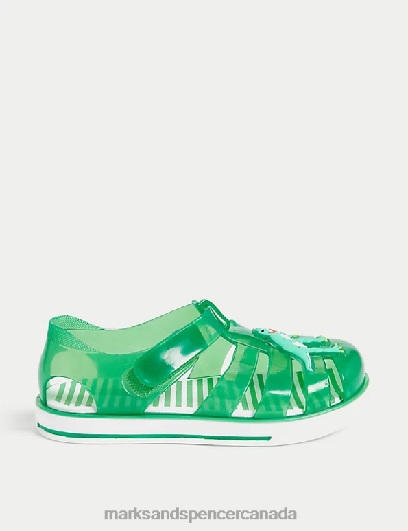 Kids Green Footwear Marks & Spencer Dinosaur Riptape Jelly Sandals 20VTD8570 - Marks and Spencer Canada locations