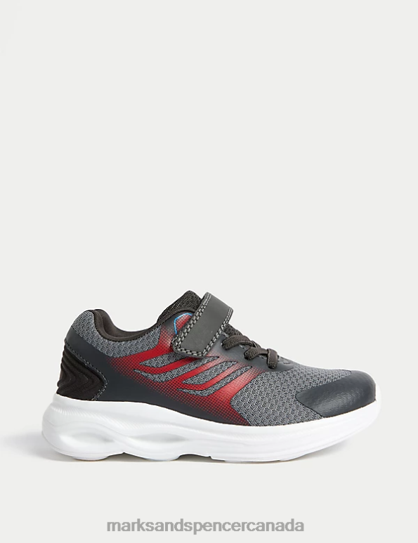 Kids Grey Mix Footwear Marks & Spencer Riptape Sport Trainers 20VTD8211 - Marks and Spencer outlet