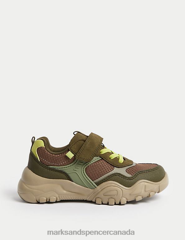 Marks and Spencer near me - Kids Khaki Footwear Marks & Spencer Freshfeet Riptape Trainers 20VTD8149