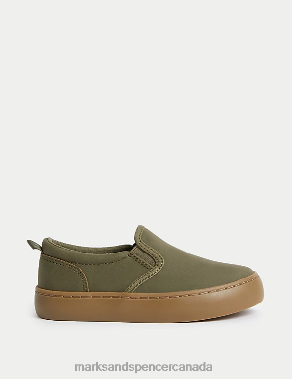 Kids Khaki Footwear Marks & Spencer Freshfeet Slip-on Shoes 20VTD8368 - Marks and Spencer online