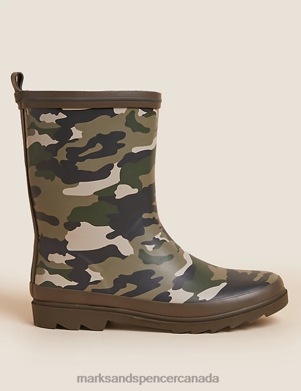 Marks and Spencer sale - Kids Khaki Mix Footwear Marks & Spencer Camouflage Wellies 20VTD8729