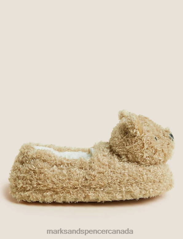 Marks and Spencer sale - Kids Light Brown Footwear Marks & Spencer Spencer Bear Slippers 20VTD8364