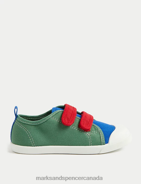 Kids Multi Footwear Marks & Spencer Colour Block Riptape Pumps 20VTD8583 - Marks and Spencer outlet