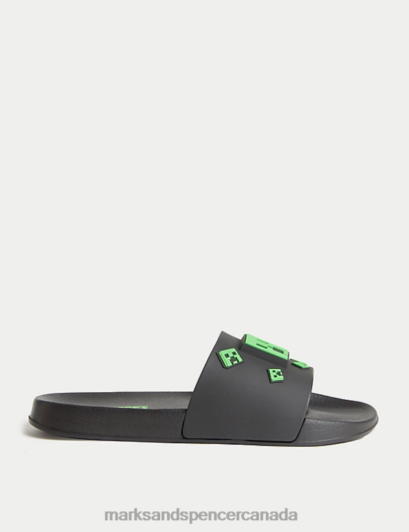 Marks and Spencer sale - Kids Multi Footwear Marks & Spencer Minecraft Sliders 20VTD8502