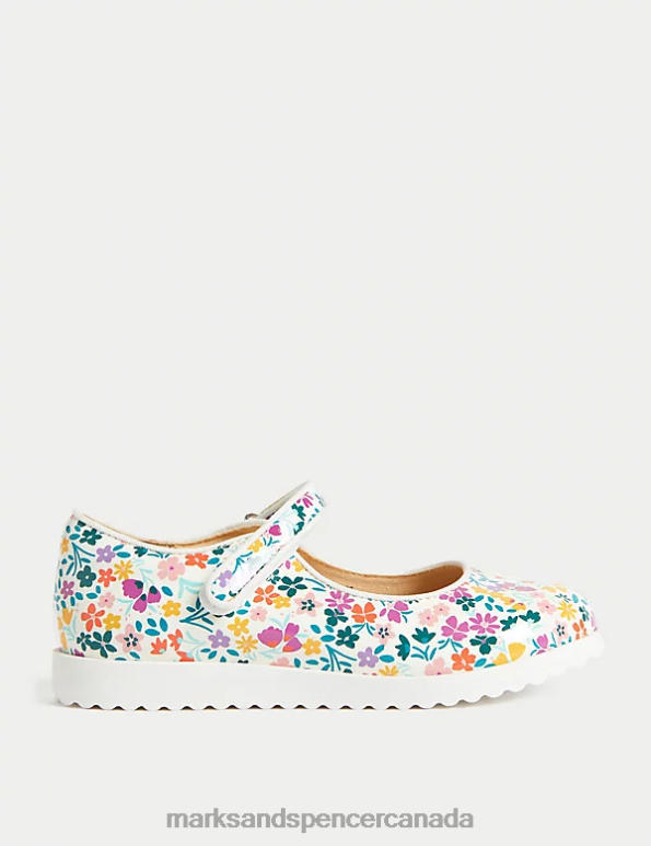 Marks and Spencer near me - Kids Multi Footwear Marks & Spencer Riptape Floral Mary Jane Shoes 20VTD8982