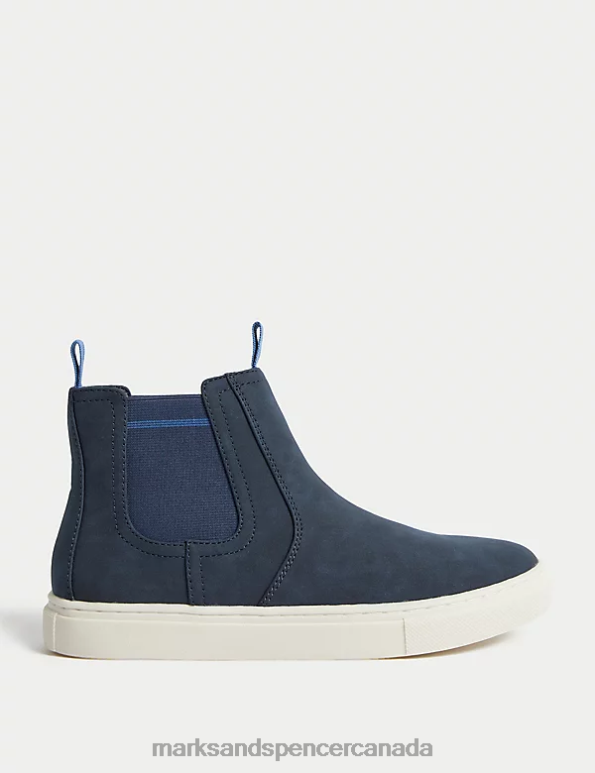 Kids Navy Footwear Marks & Spencer Freshfeet Chelsea Boots 20VTD7955 - Marks and Spencer outlet