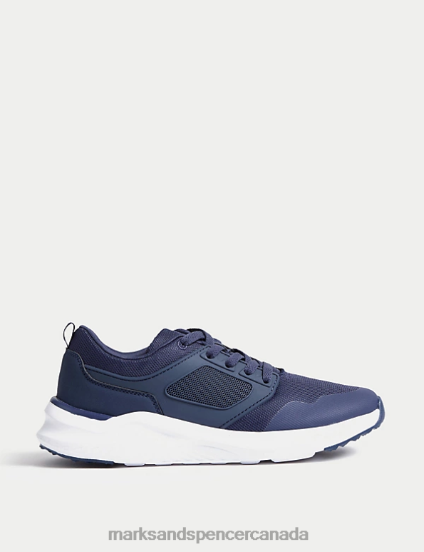 Kids Navy Footwear Marks & Spencer Freshfeet Lace Up Sport Trainers 20VTD8399 - Marks and Spencer Canada locations