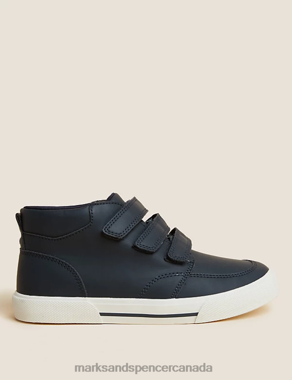 Marks and Spencer near me - Kids Navy Footwear Marks & Spencer Freshfeet Riptape High Tops 20VTD8521