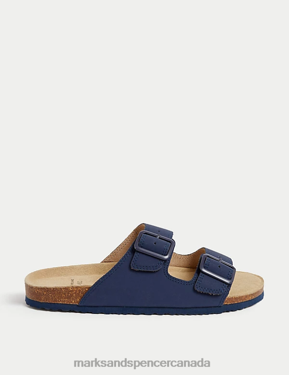 Kids Navy Footwear Marks & Spencer Slip on Footbed Sandal 20VTD8663 - Marks and Spencer outlet