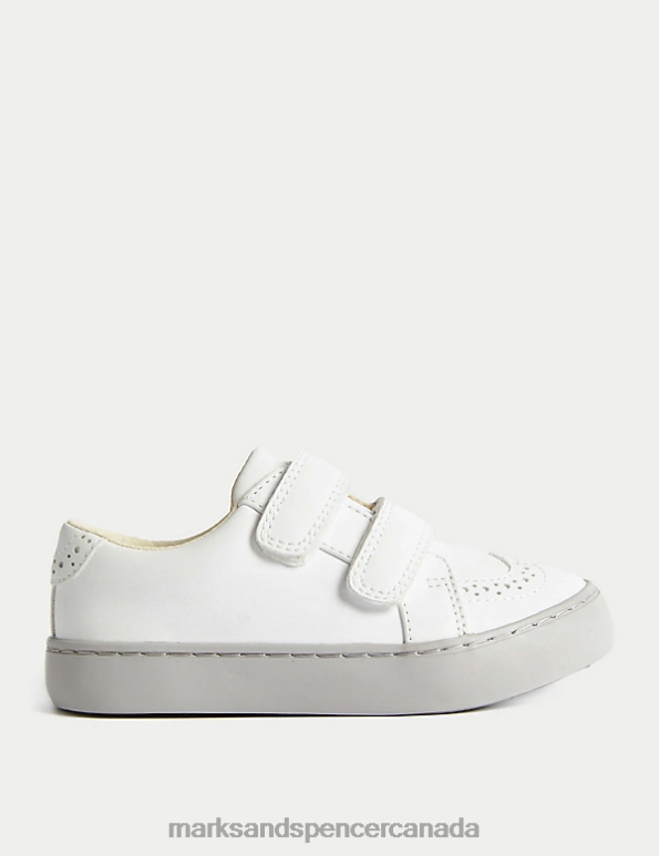 Kids White Footwear Marks & Spencer Freshfeet Riptape Trainers 20VTD8400 - Marks and Spencer outlet