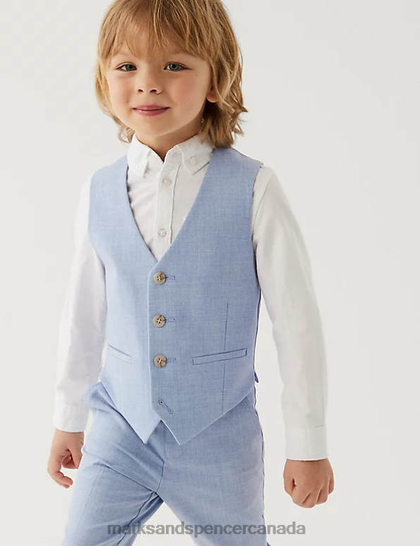 Kids Blue Clothing Marks & Spencer Mini Me Suit Waistcoat 20VTD7916 - Marks and Spencer Canada locations