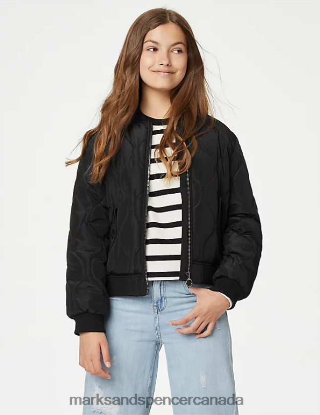 Clothing 20VTD9365 Black Kids Marks & Spencer Stormwear Padded Bomber - Marks and Spencer outlet