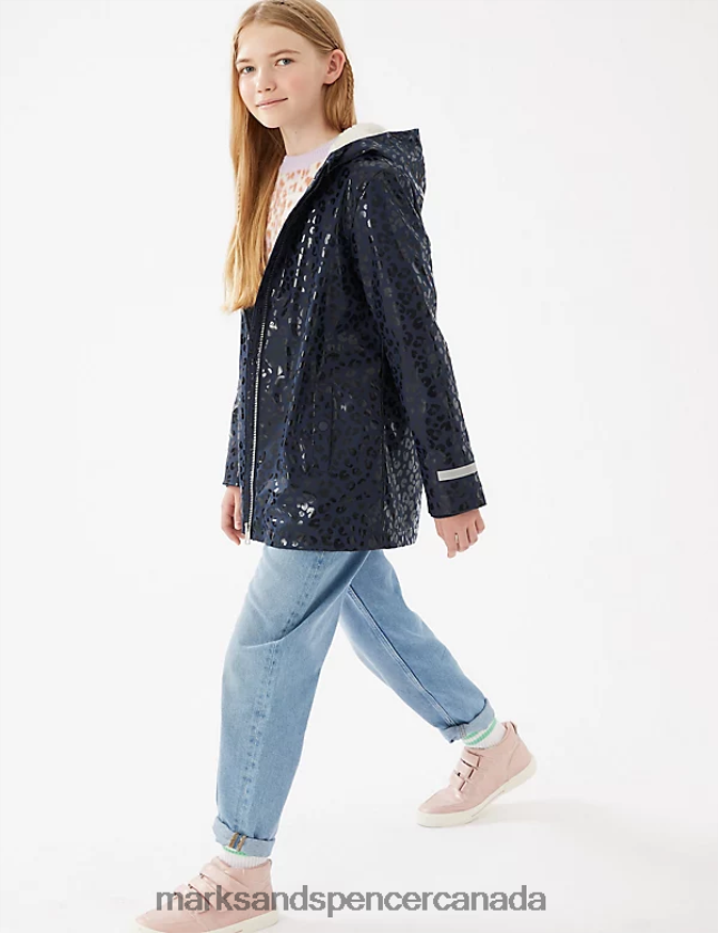 Clothing 20VTD9536 Navy Kids Marks & Spencer Stormwear Leopard Fisherman Coat - Marks and Spencer Canada locations