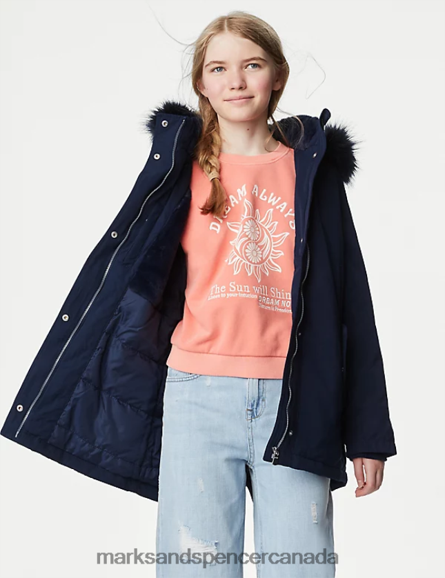 Clothing 20VTD9537 Navy Kids Marks & Spencer Stormwear Parka - Marks and Spencer outlet