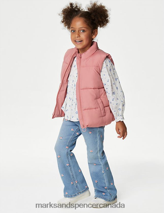 Marks and Spencer sale - Clothing 20VTD9601 Rose Pink Kids Marks & Spencer Stormwear Padded Gilet