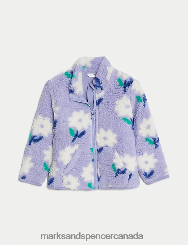 Clothing 20VTD9876 Violet Kids Marks & Spencer Borg Floral Jacket - Marks and Spencer online