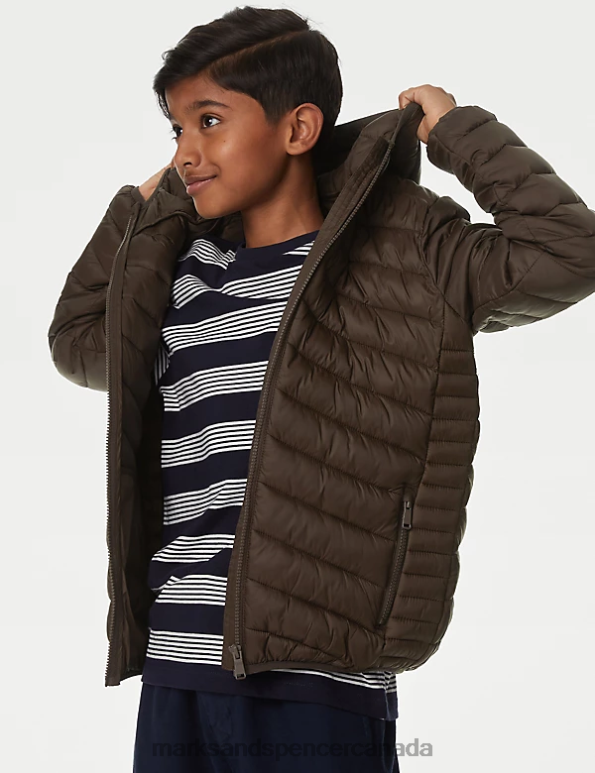 Kids Brown Clothing Marks & Spencer Stormwear Lightweight Padded Jacket 20VTD8259 - Marks and Spencer Canada locations