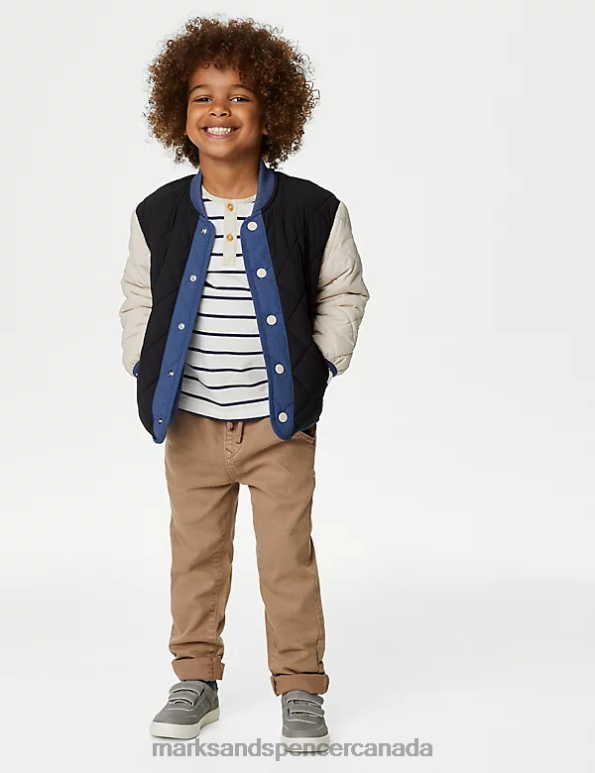 Kids Charcoal Mix Clothing Marks & Spencer Quilted Bomber 20VTD8081 - Marks and Spencer online