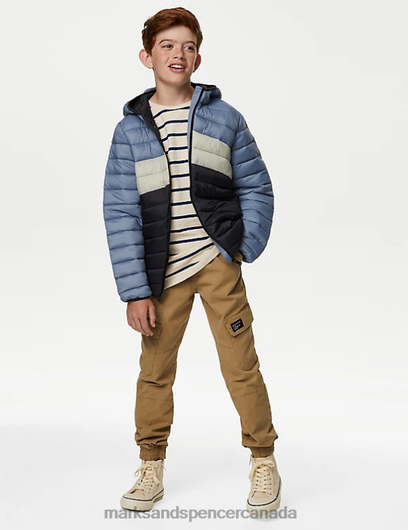 Marks and Spencer Canada - Kids Charcoal Mix Clothing Marks & Spencer Stormwear Lightweight Padded Jacket 20VTD7972