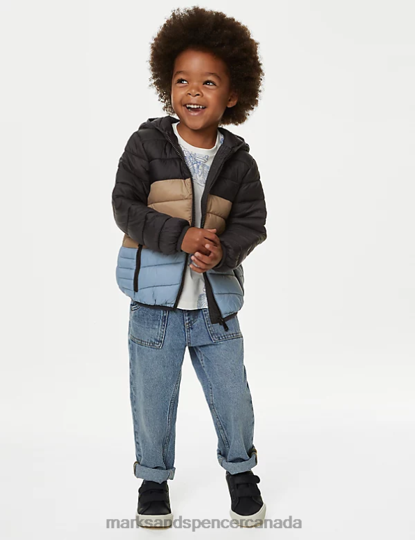 Marks and Spencer sale - Kids Charcoal Mix Clothing Marks & Spencer Stormwear Lightweight Padded Jacket 20VTD8167