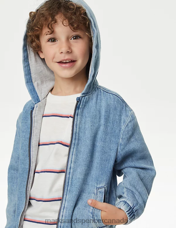 Marks and Spencer sale - Kids Denim Clothing Marks & Spencer Hooded Zip Jacket 20VTD7919