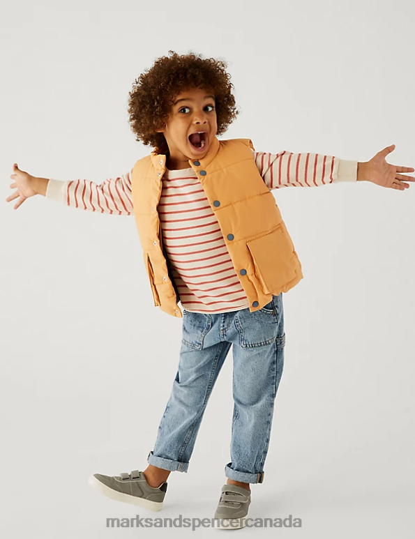 Marks and Spencer sale - Kids Faded Orange Clothing Marks & Spencer Stormwear Padded Gilet 20VTD8493