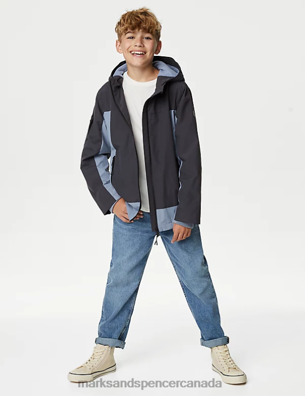 Marks and Spencer near me - Kids Grey Mix Clothing Marks & Spencer Stormwear Hooded Anorak 20VTD7864