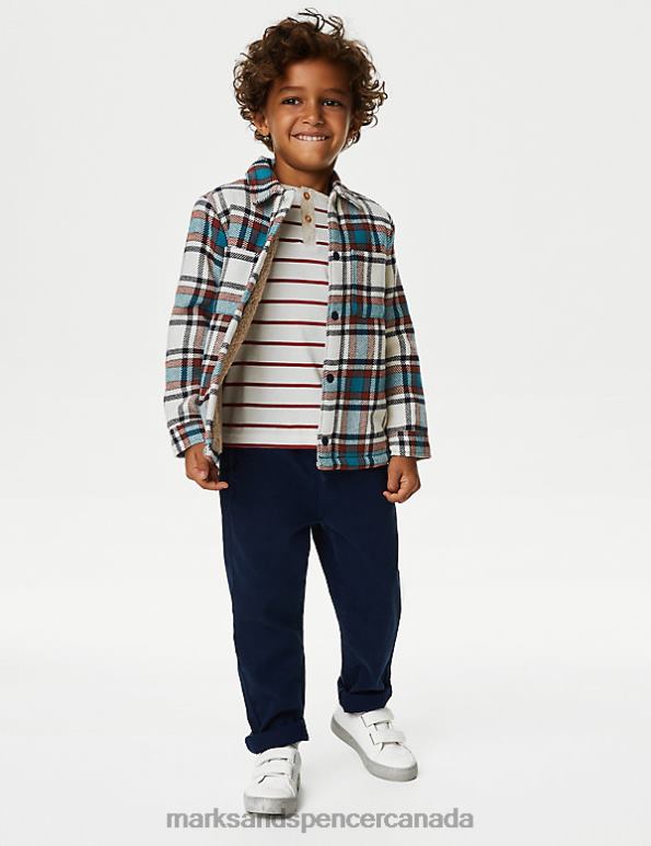 Kids Multi Clothing Marks & Spencer Pure Cotton Checked Shacket 20VTD7954 - Marks and Spencer outlet