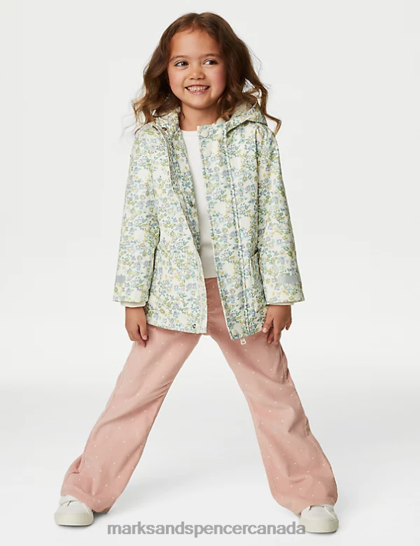 Kids Multi Clothing Marks & Spencer Stormwear Floral Hooded Fisherman Coat 20VTD8805 - Marks and Spencer Canada locations