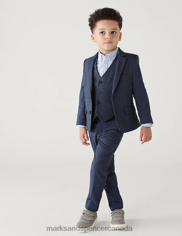 Marks and Spencer sale - Kids Navy Clothing Marks & Spencer Checked Suit Jacket 20VTD7984